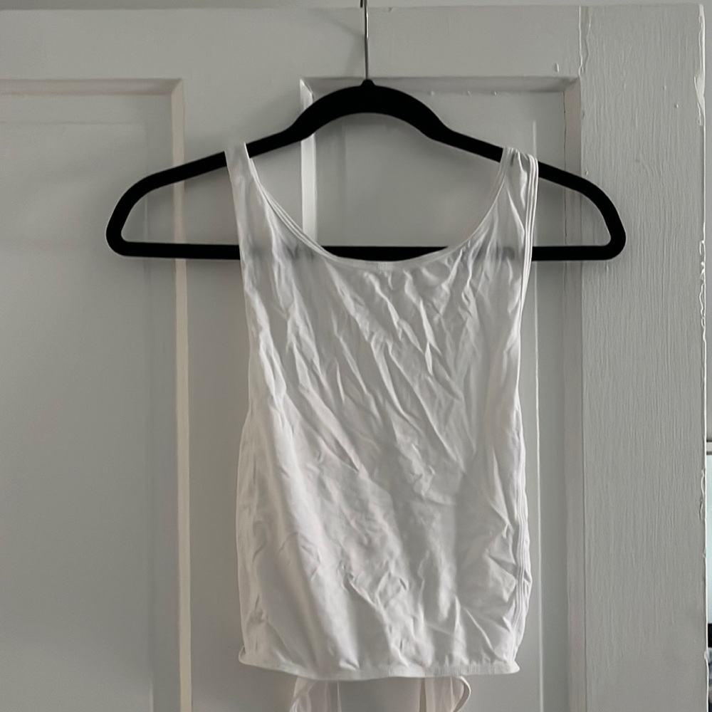 All tied up lululemon tie back tank top white